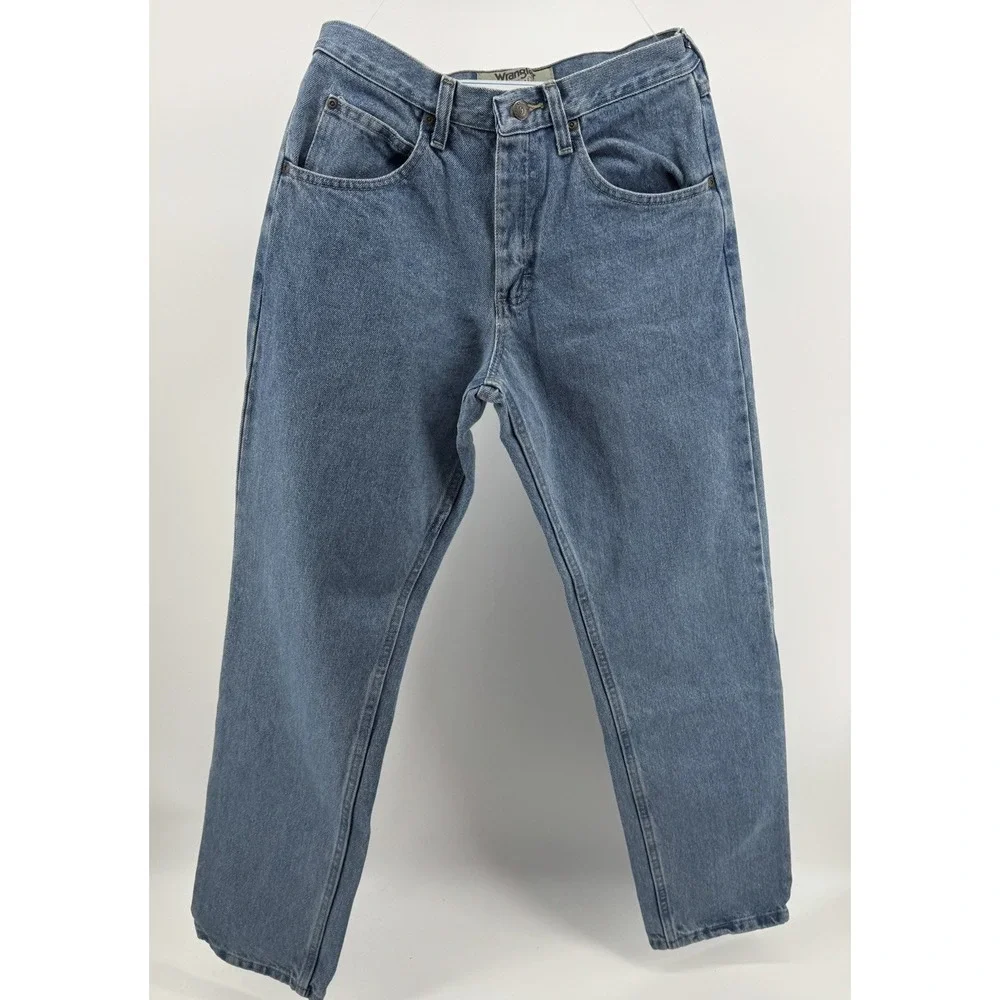 Wrangler Authentic Denim Jeans Mens 29x32 Blue Straight Leg 100% Cotton Western